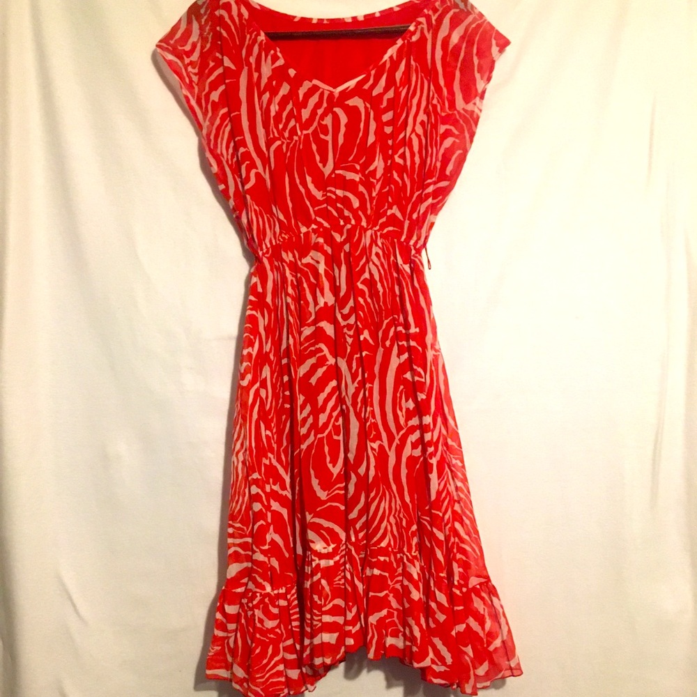 Red Summer Ruffle Dress - Picture 2 of 3